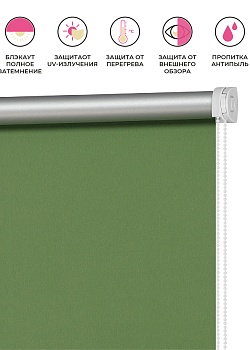 Рулонная штора Однотонный Травяной зеленый блэкаут