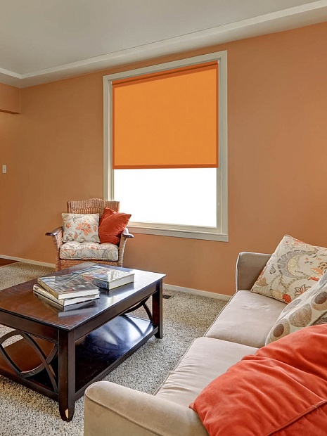 Рулонная штора Однотонный Оранжевый блэкаут - фото 4